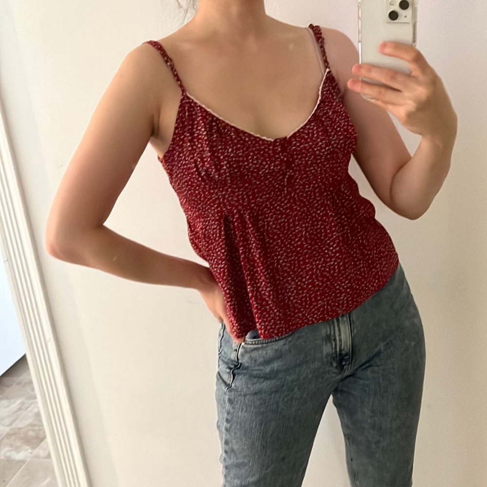 Brandy Melville Red flower Tank